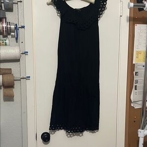 Express Black Eyelet Midi Dress